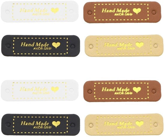 Etichette in pelle PU 80 pezzo - Decorative Label - Decorazione abbigliamento - Artigianato - Dimensioni 5,5 x 1,5 cm
