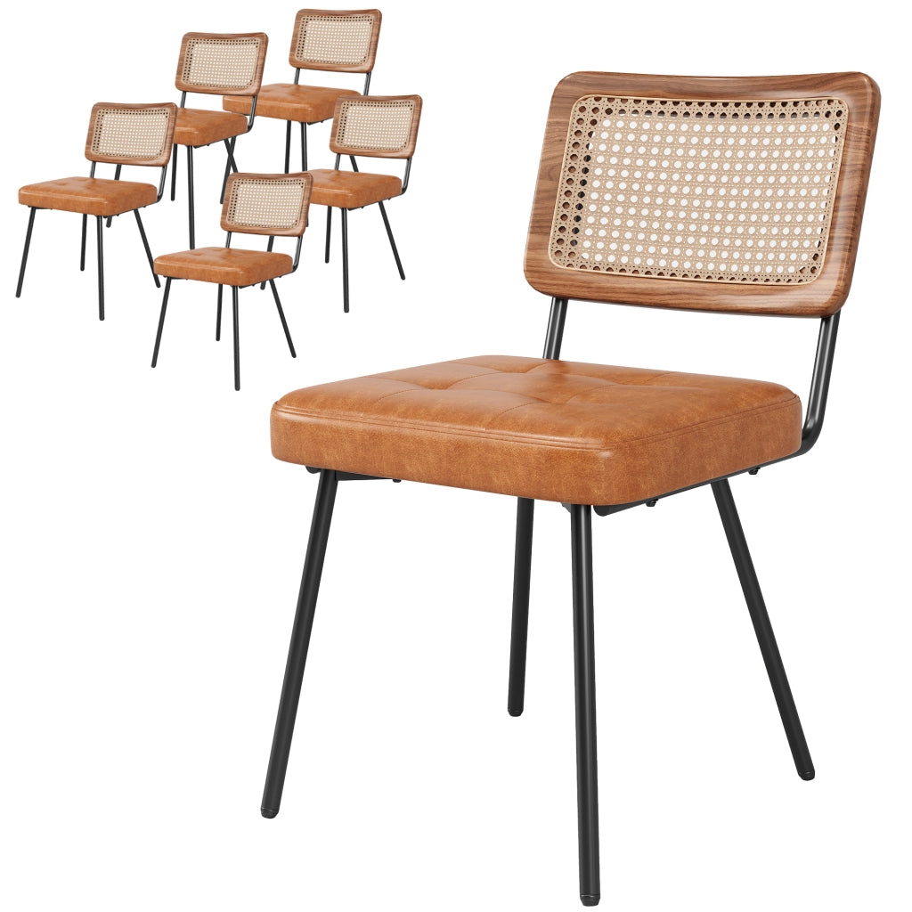 SEDIA da pranzo 61x46x79 cm in PU e metallo marrone