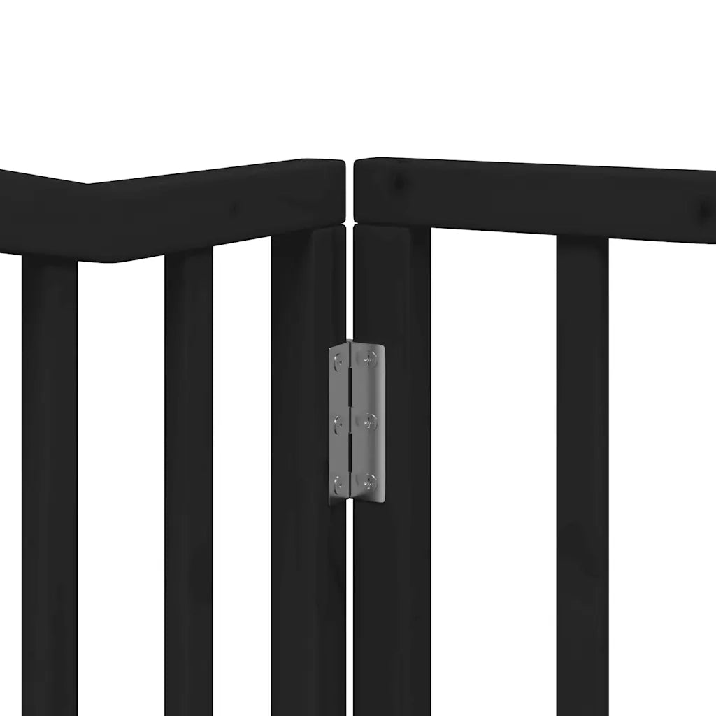 Cancello per Cani Porta Pieghevole Nero 6 Pannelli 480cm Pioppo CFW6389452