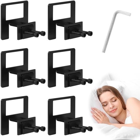 Supporto per Matrimoniale Antiscivolo - Regolabile - 6 Pezzi - Adatto per Struttura da Letto 10-33 mm - Metallo Duraturo - Protezione contro le Avarie