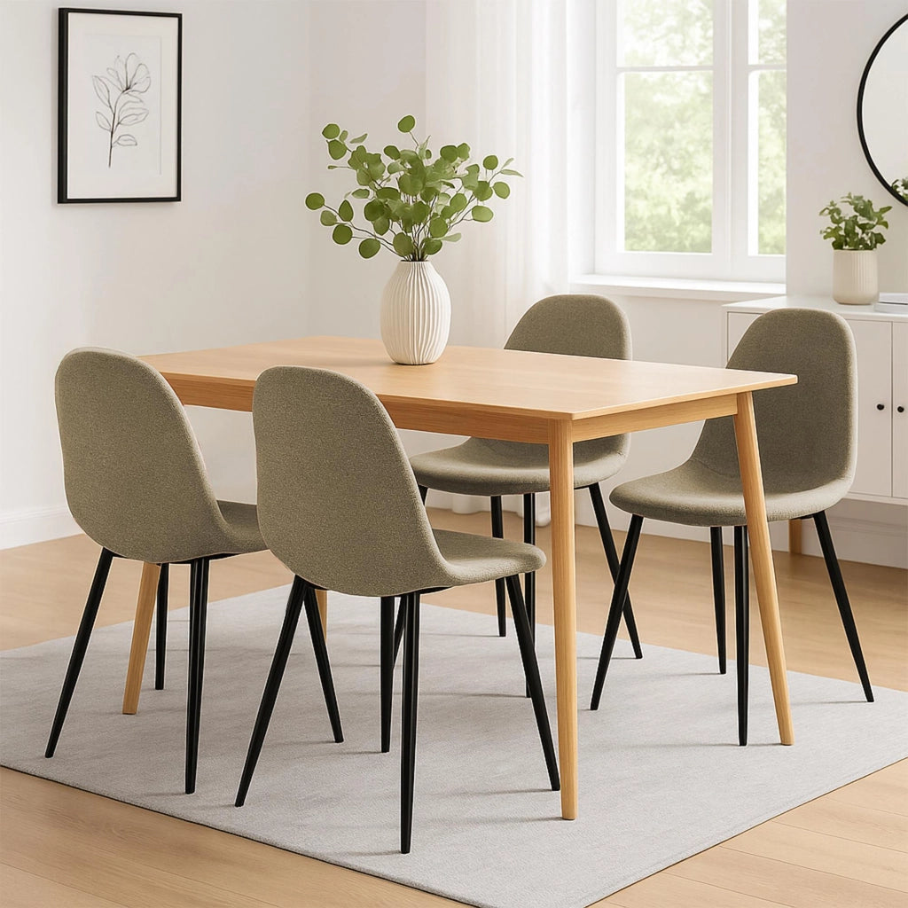 Set di 4 sedie per sala da pranzo in tessuto Napier 5