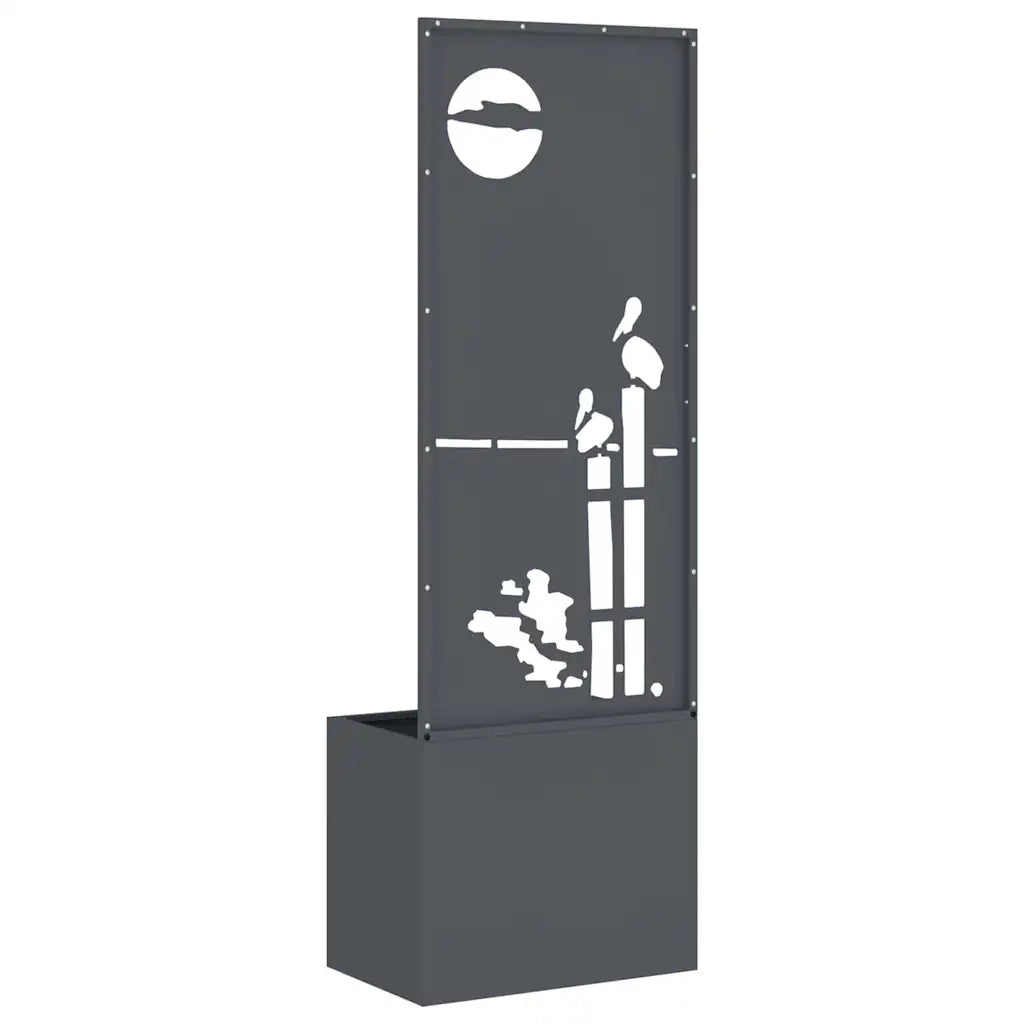 vidaXL Vaso da Giardino con Pannello Decorativo Antracite 50 x 140 cm