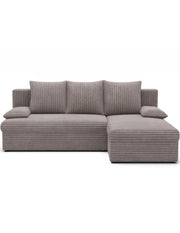 Divano ad angolo Grigio 3 posti 3 posti con contenitore 206x90x146cm GINA