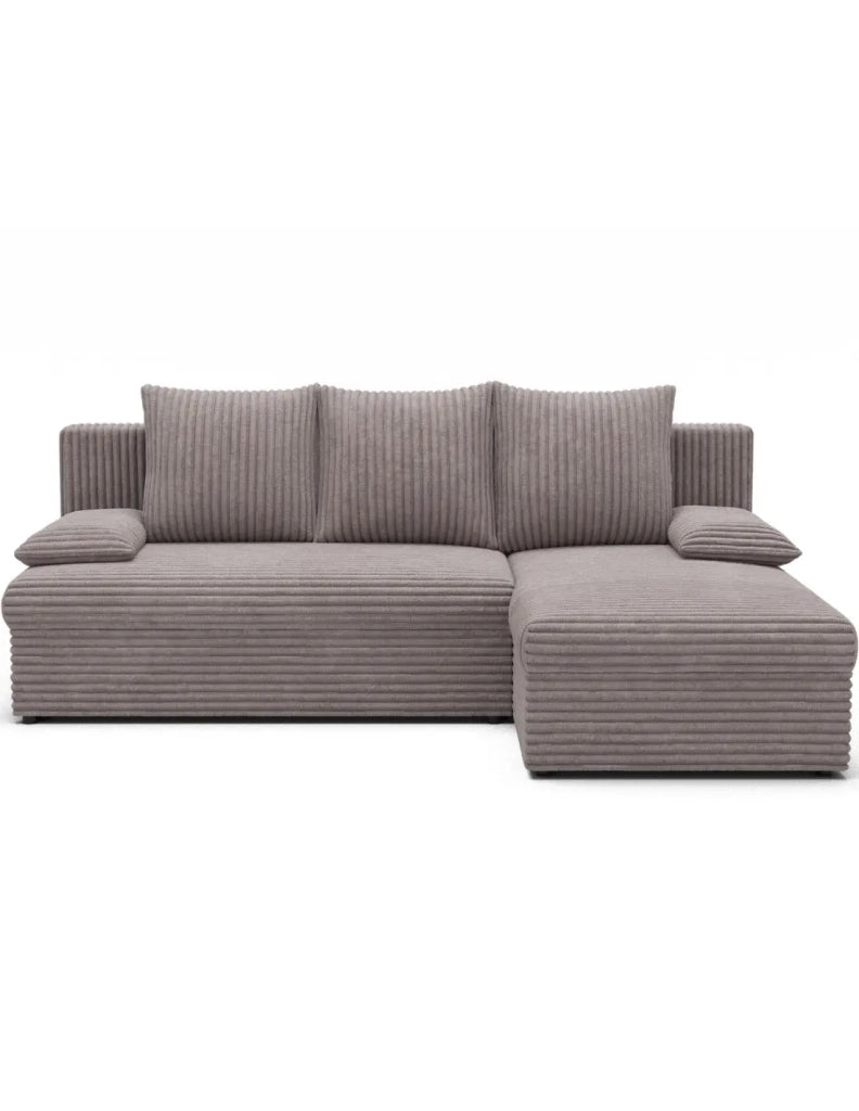 Divano ad angolo Grigio 3 posti 3 posti con contenitore 206x90x146cm GINA