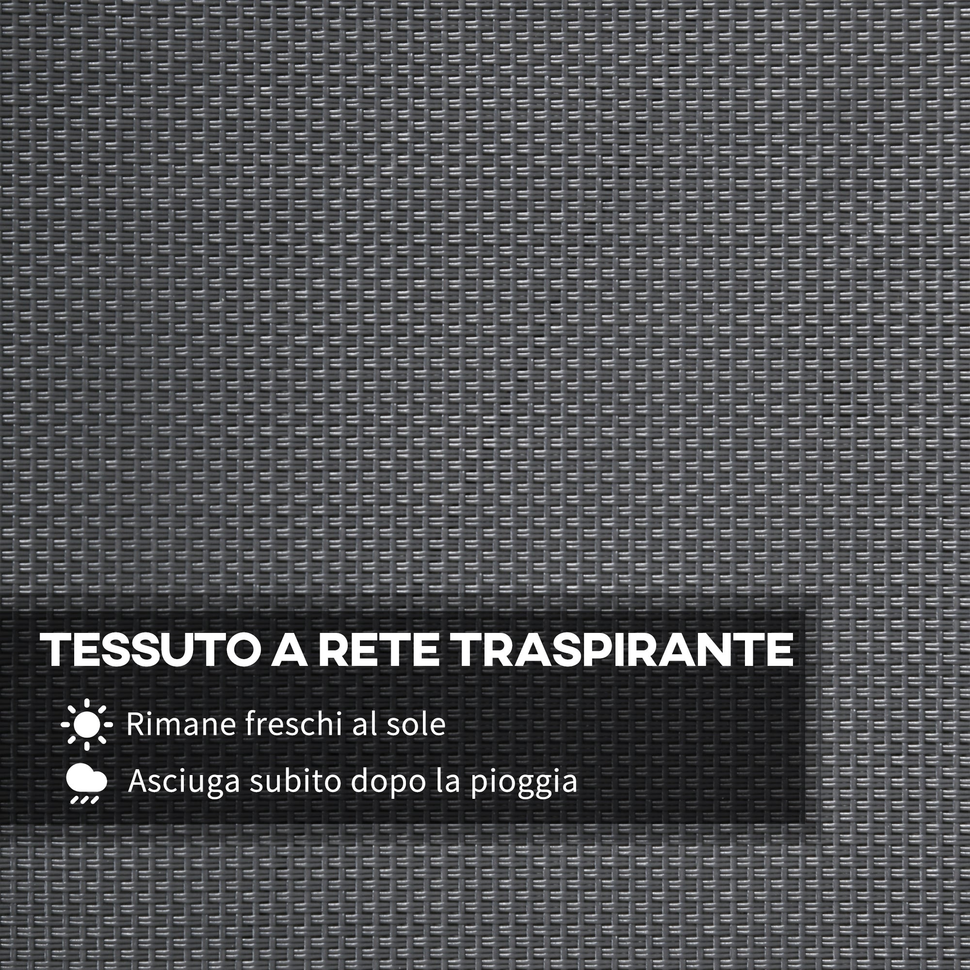 Coprisedile per Dondolo da Giardino 115x48x48cm in Tessuto a Rete Grigio