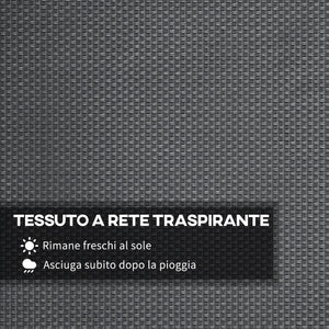 Coprisedile per Dondolo da Giardino 115x48x48cm in Tessuto a Rete Grigio