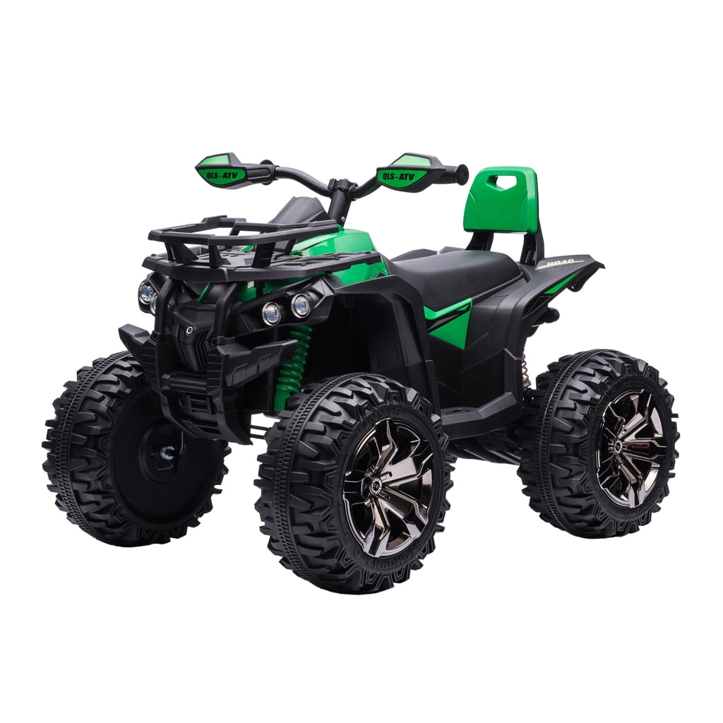 EasyComfort Quad per Bambini Elettrico 12V con Fari e Batteria Ricaricabile, Età 3-5 Anni, 100x65x73cm, Verde