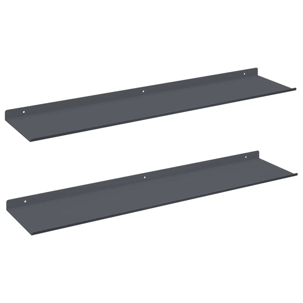 Mensola sospesa 2 pcs Antracite 80 x 18 x 2,5 cm Acciaio 8004036