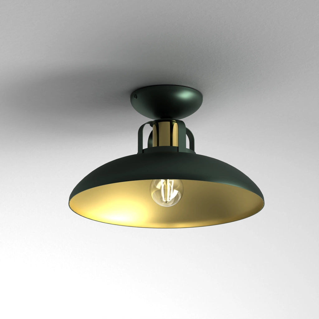 Plafoniera 1 luce Milagro Felix verde/oro 30cm E27