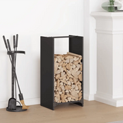 Rastrelliera per Legna da Ardere Nera 40x30x80 cm 864231