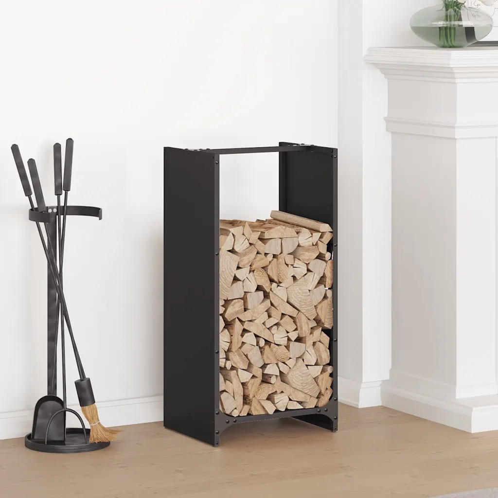 Rastrelliera per Legna da Ardere Nera 40x30x80 cm 864231
