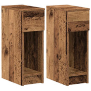 Set di 2 Comodini | Armadio da Notte | Mobiletto da notte con Cassetto in Legno Antico 20x36x60 cm