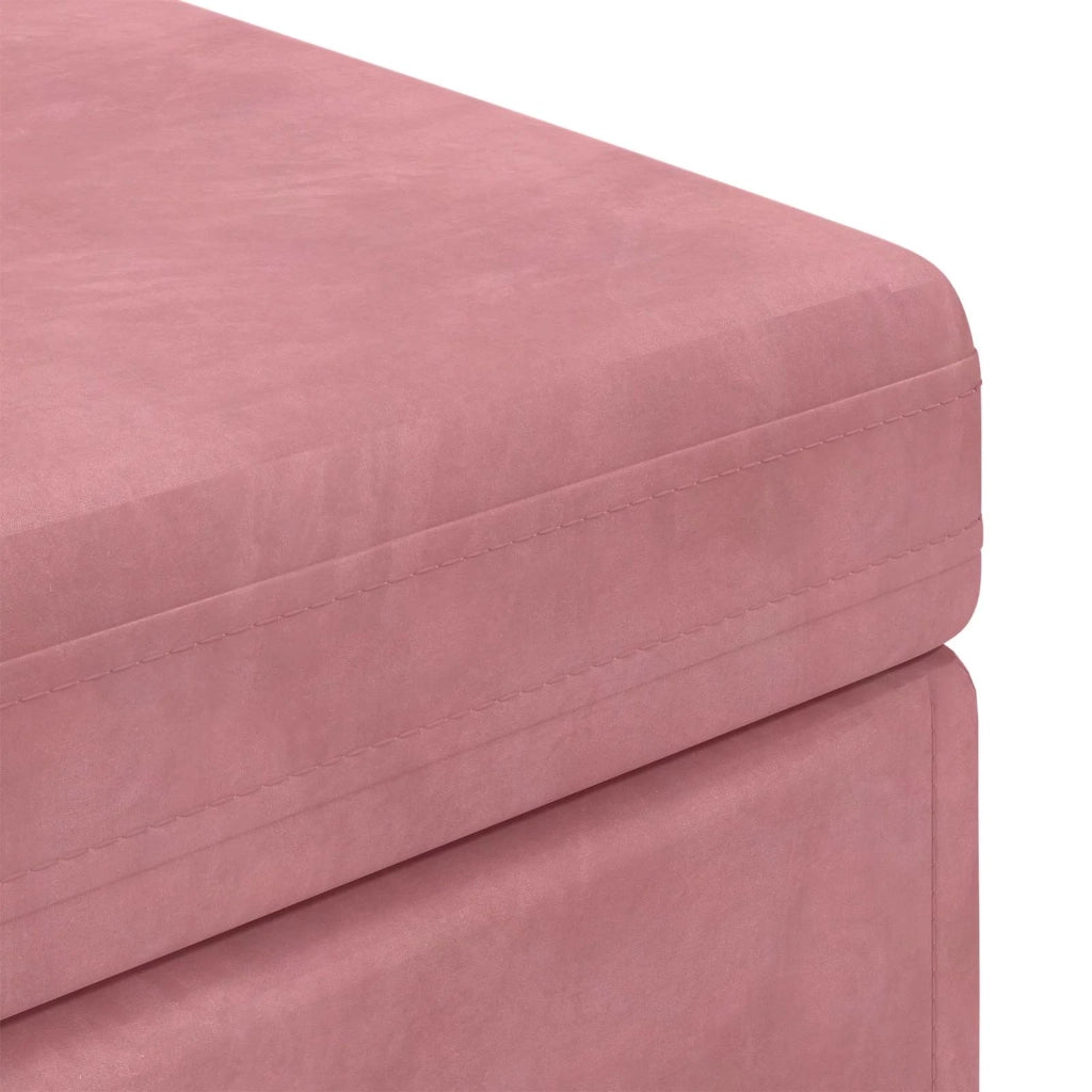 Pouf Rosa 101 x 41 x 40 cm Velluto e Legno Ingegnerizzato 876798