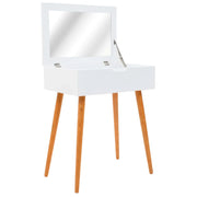 Toeletta tavolo da trucco di design mobile da camera da letto con specchio 60 x 40 x 75 cm MDF bianco 02_0006292