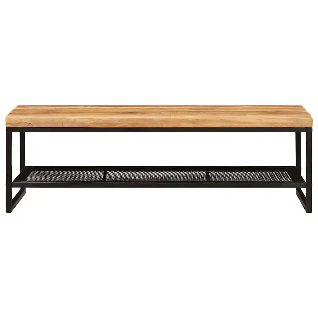 Tavolino da salotto Marrone e Nero Legno di mango massello