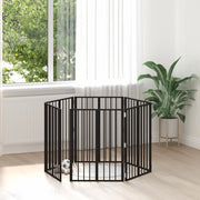 Cancello per cani 6 pcs Nero 60 x 80 cm Acciaio zincato 892016