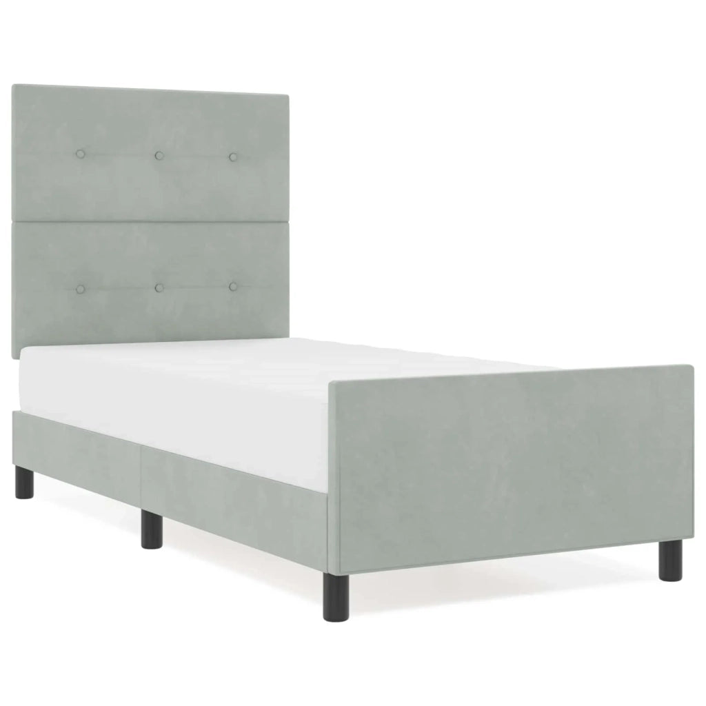 Letto a molle con testiera Grigio chiaro 90 x 200 cm Velluto 3344915