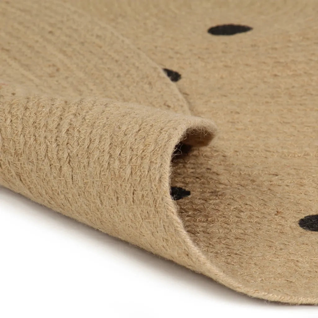 Tappeto del soggiorno | Tappeto Lavorato a Mano in Juta con Stampa a Pois 120 cm