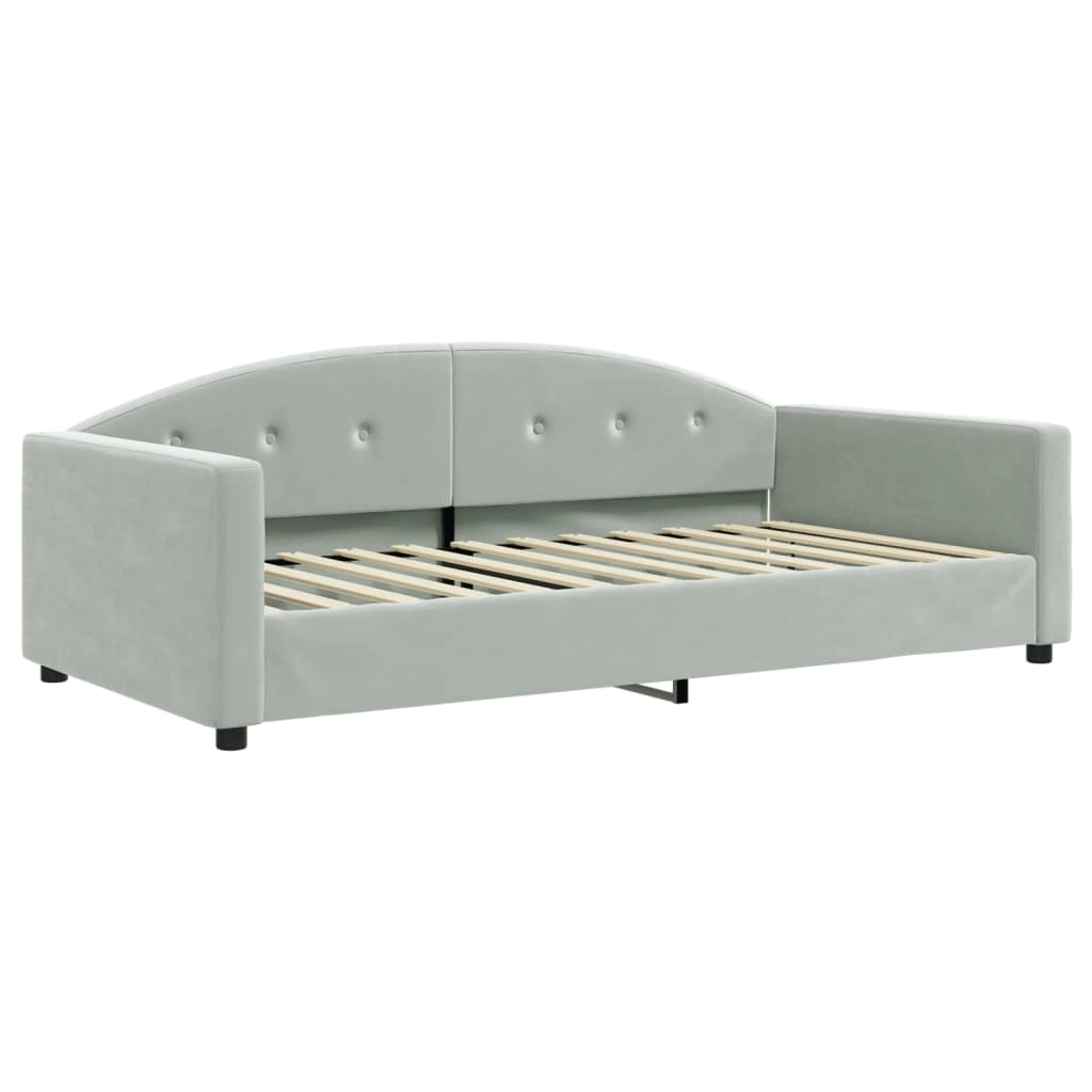 Divano Letto con Materasso Grigio Chiaro 100x200 cm in Vellutocod mxl 107315