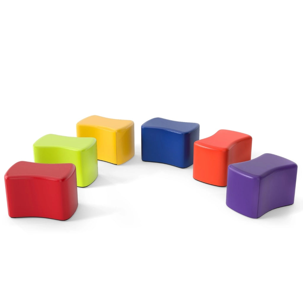 Set di sgabelli modulari per bambini 6 sgabelli a forma di farfalla con copertura, Sgabelli per camere dei bambini e asili