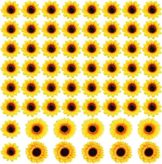 60 Fiori Artificiali di Girasole Simulati - Fiori Artificiali per Decorazione Feste di Giardino Accessori per Feste Accessori per Artigianato