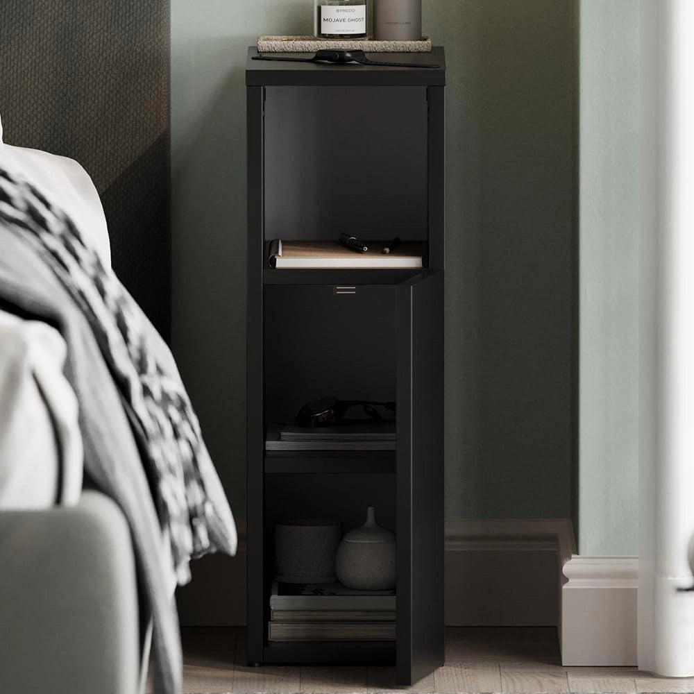 Comodino Enton, Nero, Set di 2