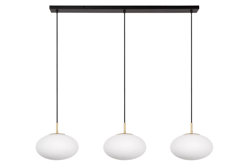 Lampada a sospensione Lucide Elysee 3xE27 nero oro