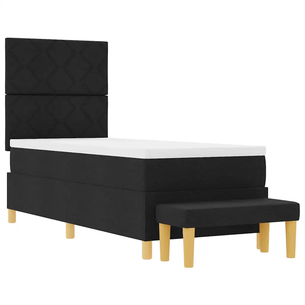 Letto a molle con cuscino con testiera Nero 200 x 80 cm Tessuto 3344333