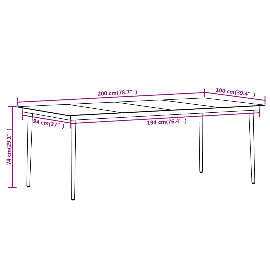 Set da pranzo da giardino mobili da esterno cuscini 9 pz in polyrattan vetro 02_0014455