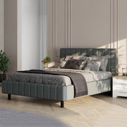 Letto Matrimoniale Exmouth, Letto Matrimoniale Dimensione Materasso 160x200 cm, Grigio
