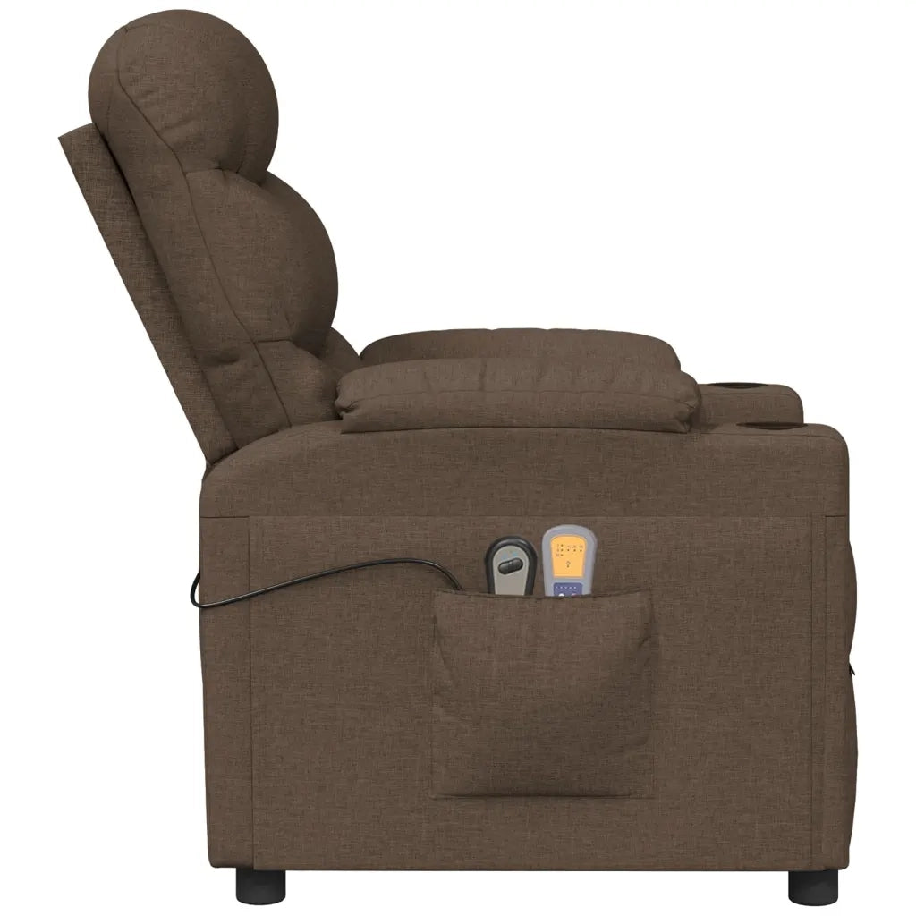 Poltrona Massaggiante Elettrica Marrone in Tessuto 3143507