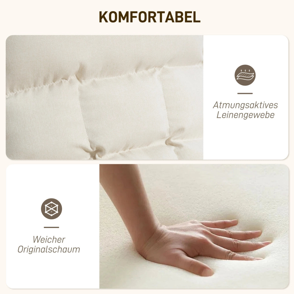 Poltrona Dondolo Imbottita con Braccioli ¨C Zephmum ¨C Crema Struttura in Metallo
