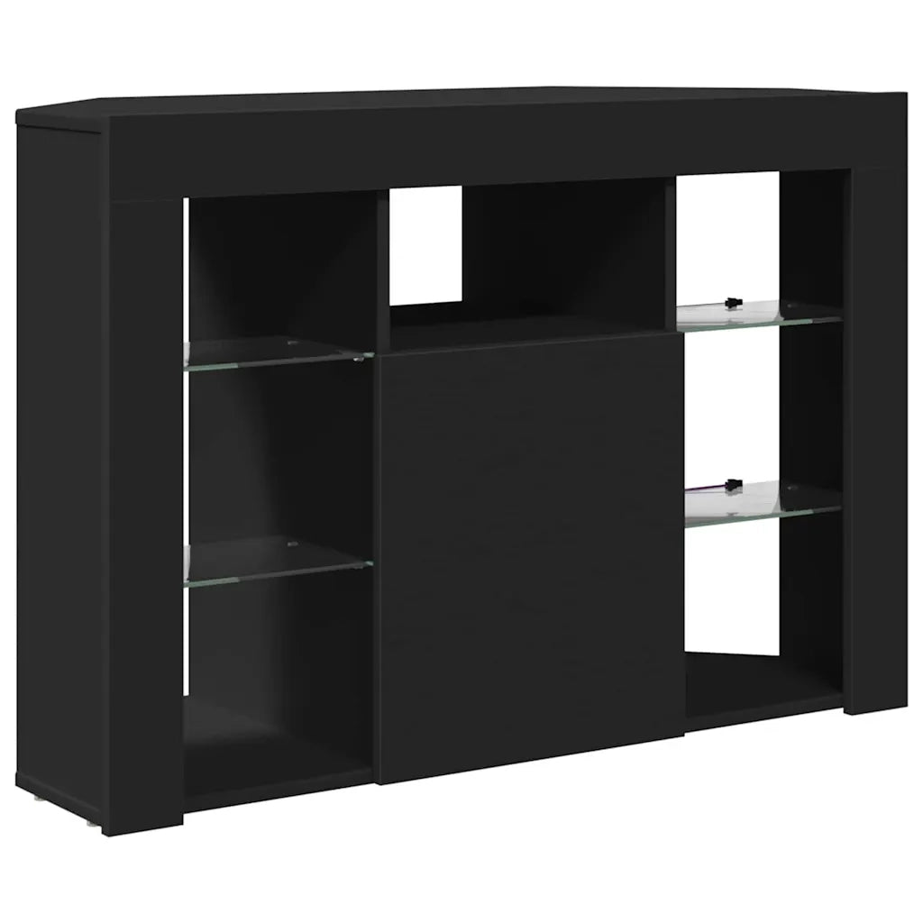 Mobile TV LED-Credenza per TV con LED-Console TV Angolare Nero 101 x 40 x 68 cm Legno multistrato