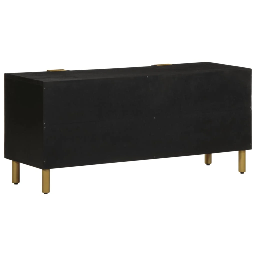 Mobile porta TV con pratico contenitore 105 x 33 x 46 cm stile industriale legno ingegnerizzato nero 02_0057717