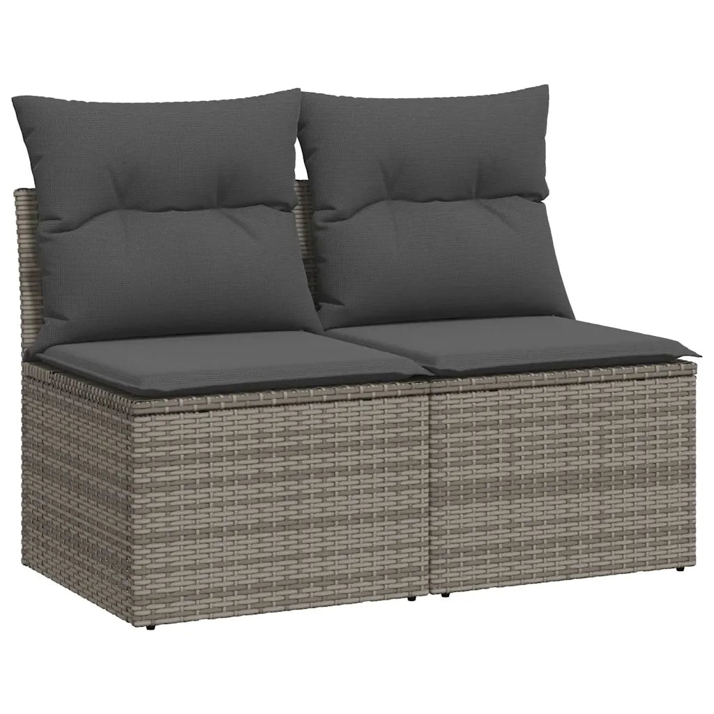 Set Divano Giardino 2 pz con Cuscini Grigio Polyrattan Acacia 3325236