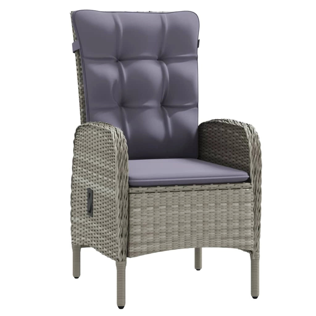Set da pranzo da giardino 5 pezzi con mobili da esterno e cuscini grigio/nero 02_0014192