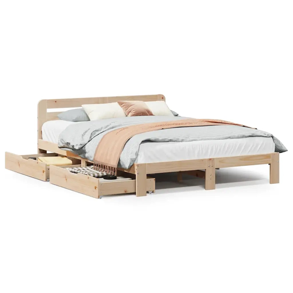 Giroletto senza Materasso 140x200 cm in Legno Massello di Pino 3309845