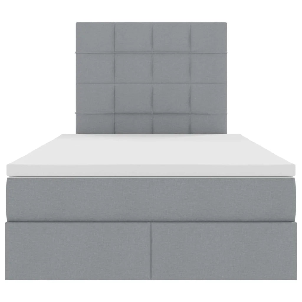 Letto con contenitore LED e materasso Grigio Chiaro