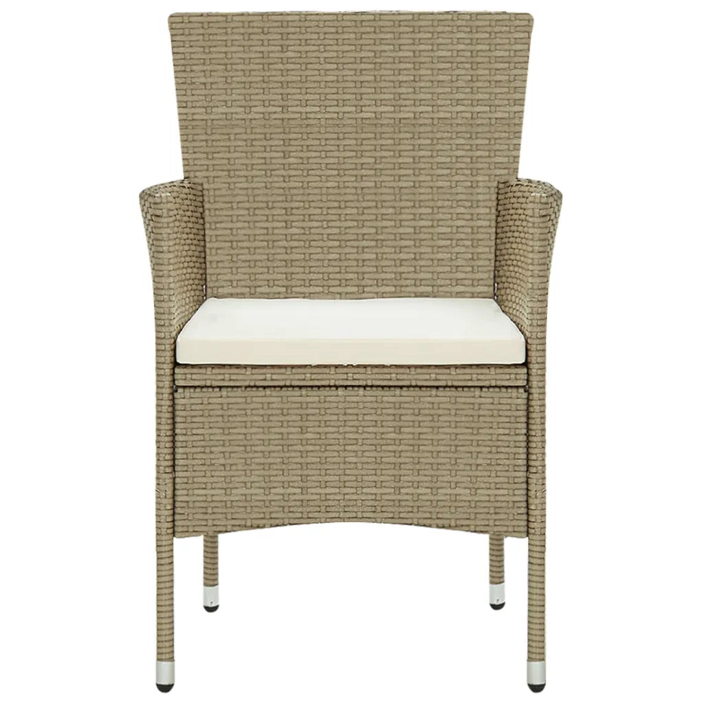 Sedie da Pranzo per Giardino 2 pz | Sedie da Esterno in Polyrattan Beige