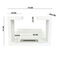 Camino a Bioetanolo da Terra Venus Free Standing Geometrico e Vetri Protettivi Serbatoio 850 ml in Acciaio Verniciato