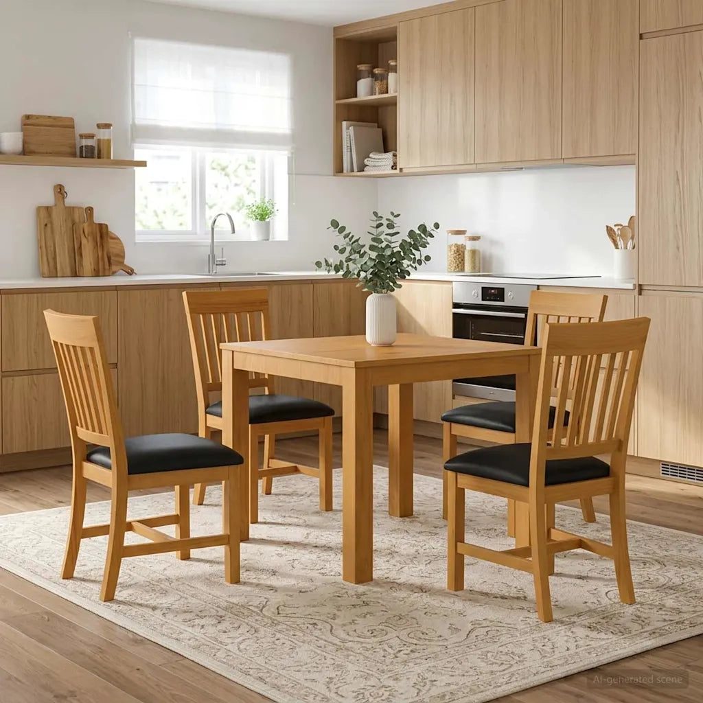 Set da pranzo 5 pz Nero Legno di Quercia Massello 3430334