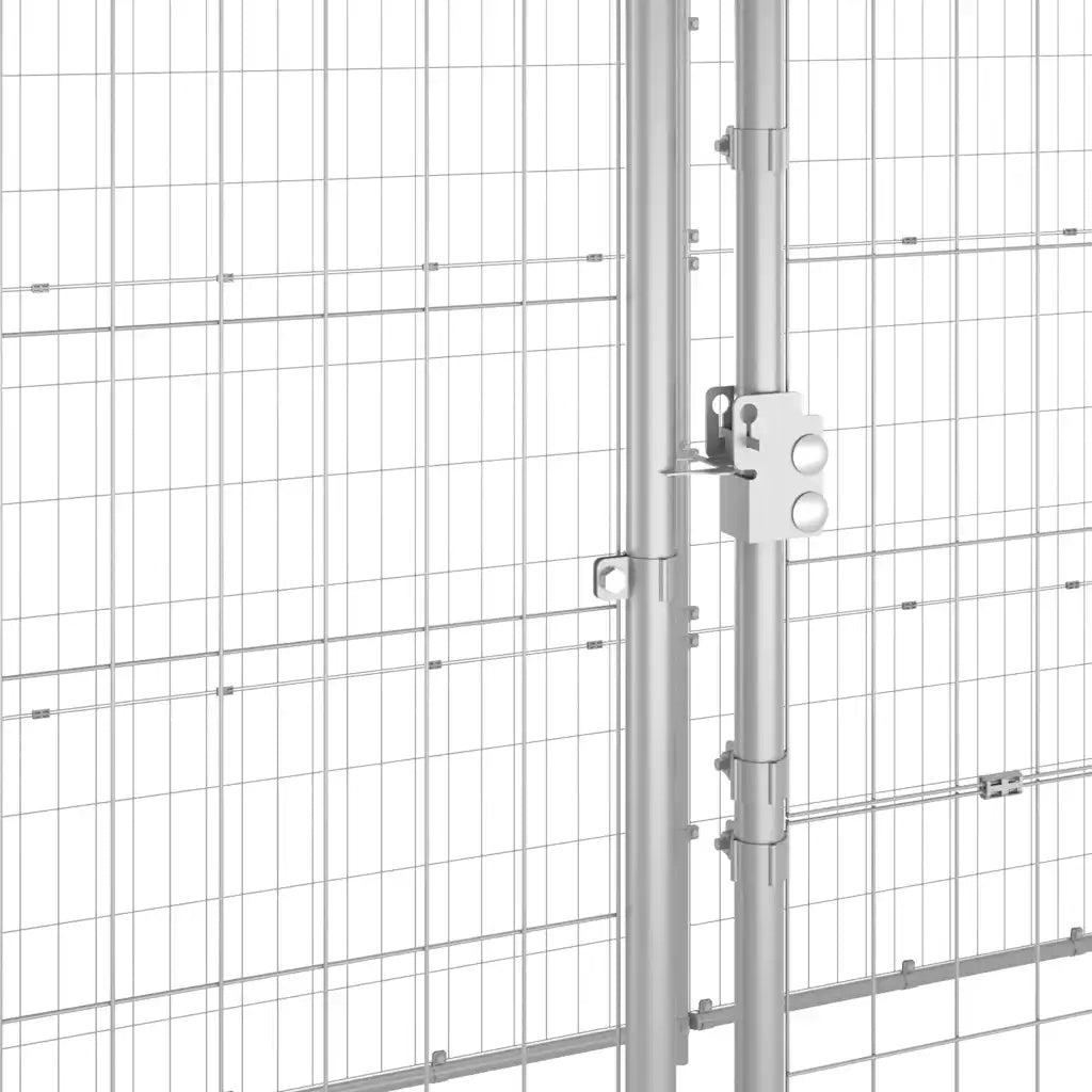 Gabbia per Cani da Esterno in Acciaio Zincato con Tetto 12,1 mÂ² cod mxl 55161