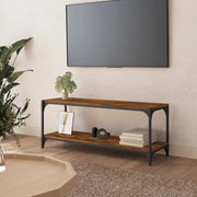 Mobile TV-Credenza per TV-Console TV Rovere Fumo 100x33x41 cm Legno Multistrato e Acciaio