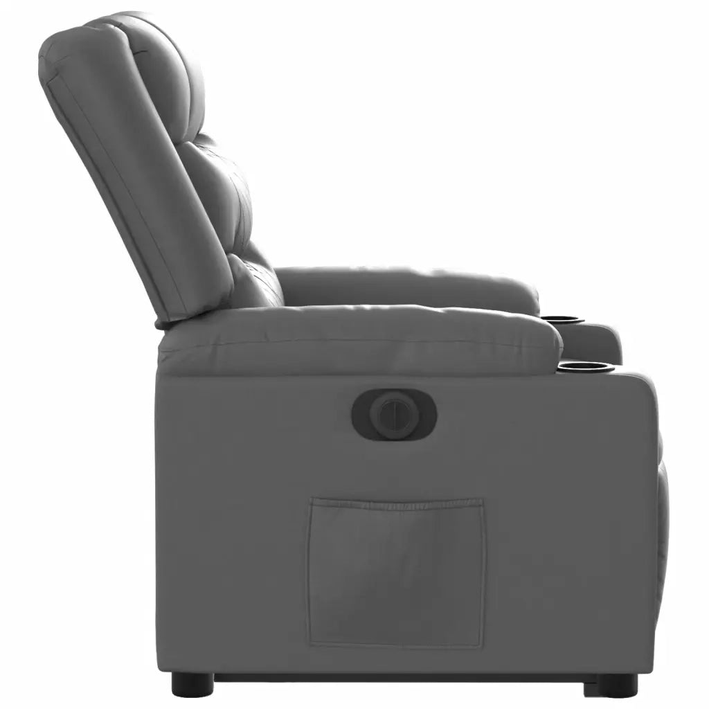 Poltrona Alzapersona Reclinabile Grigio in Similpelle 3206562