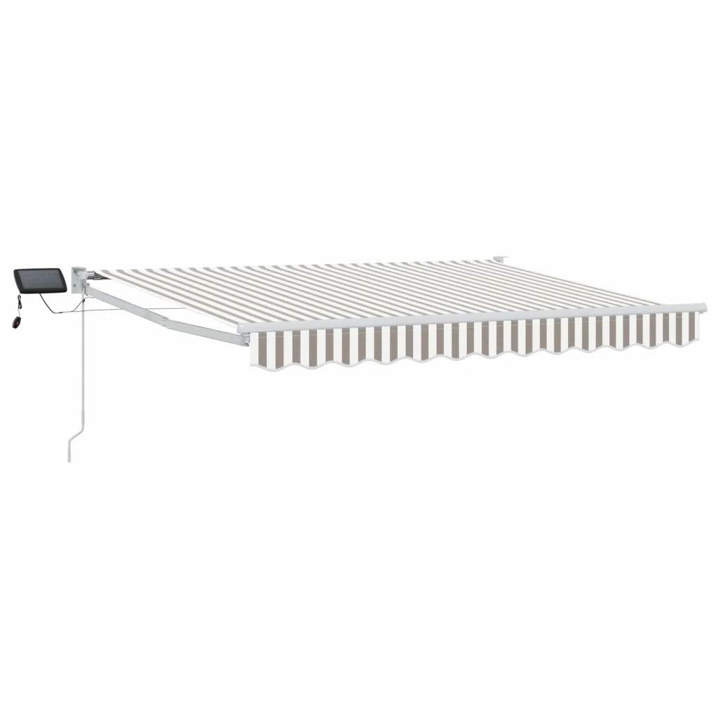 Tenda retrattile manuale con LED Grigio chiaro e bianco 3426357