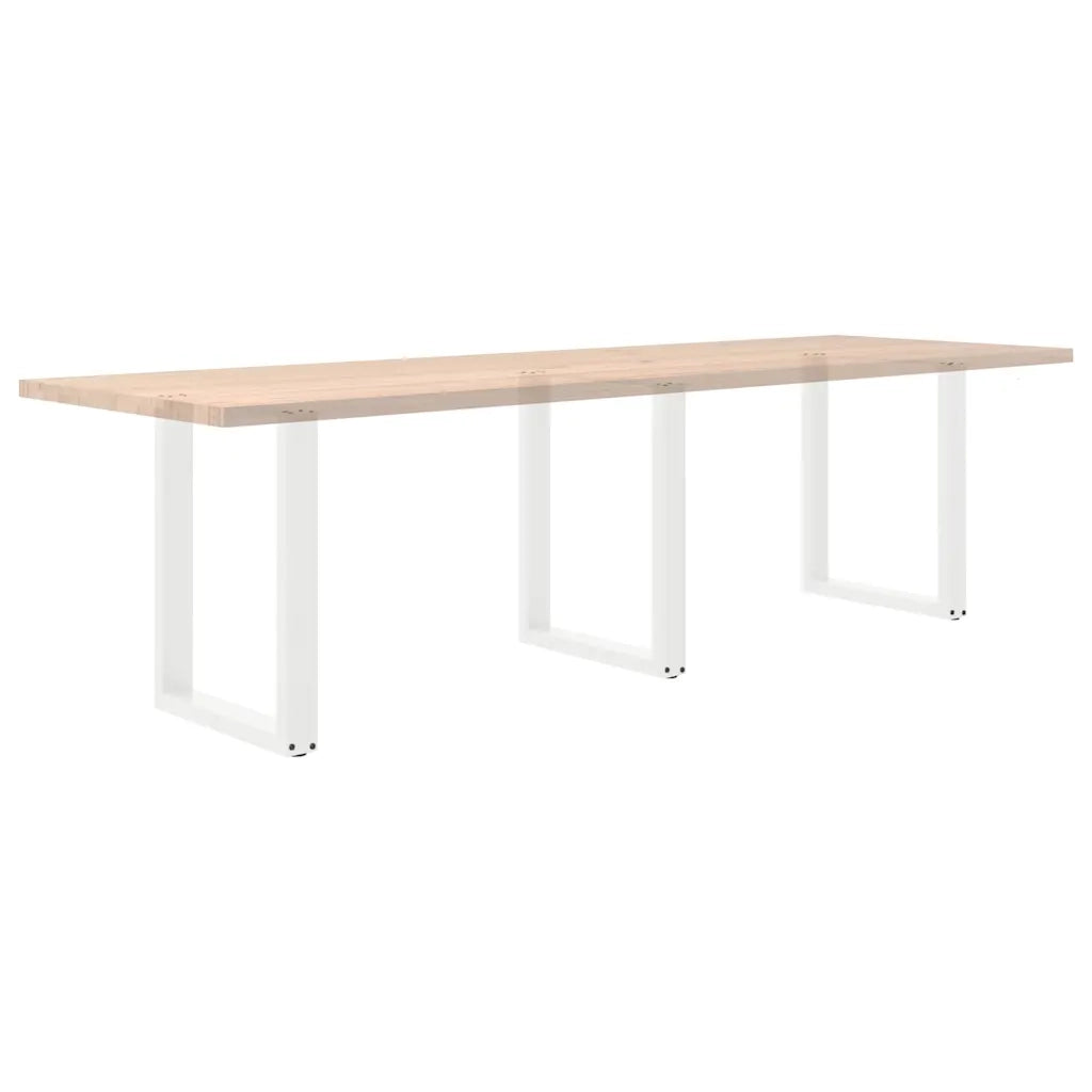 Gambe per tavolo da pranzo a forma di U 3 pz bianche 70x(72-73) cm in acciaio