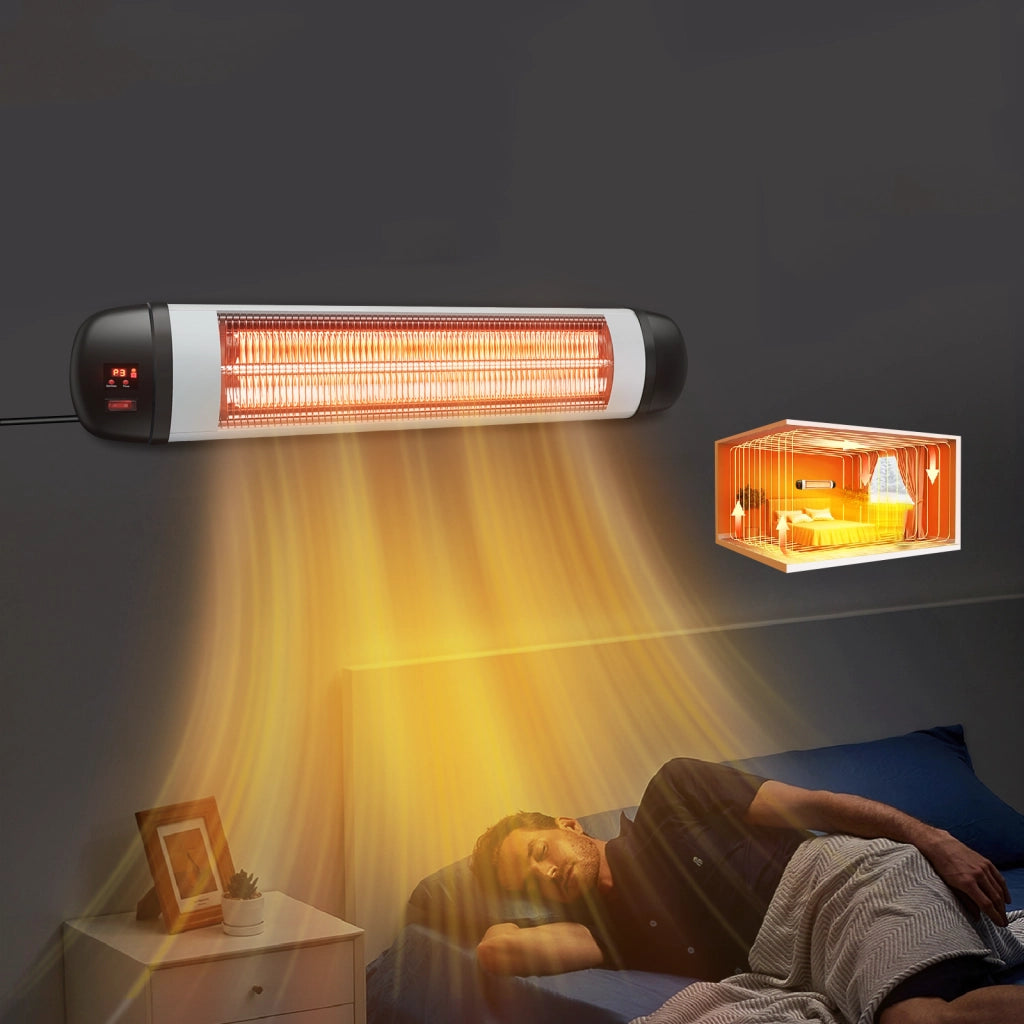 ZMH Riscaldatore a infrarossi Riscaldatore a infrarossi da 2500 W con telecomando