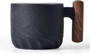 Coppette per espresso, 70 ml, coppe per espresso premium con manico, tazze per tè, tazze per caffè in ceramica, coppe per espresso piccole, set di tazze per espresso e moka, tazze per caffè per espresso, tè, latte (nero)