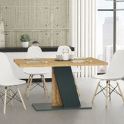 Livani, Tavolo Fisso 6 Posti, 138x90x76h cm Marrone Rovere Nodi