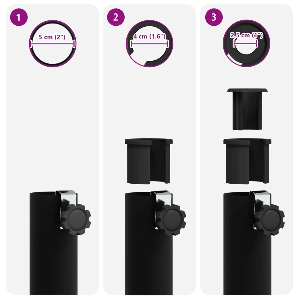 Base per ombrellone-Supporto per ombrellone 2.91 kg Nero Acciaio verniciato a polvere